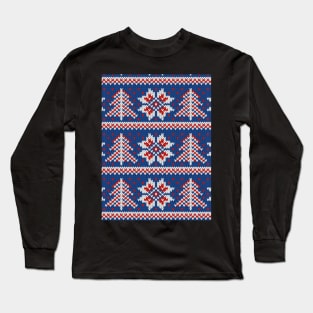 Fair Isle Knitting Pattern Long Sleeve T-Shirt